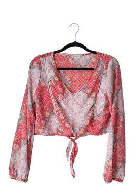 Altar'd State Colorful Boho Cropped Top